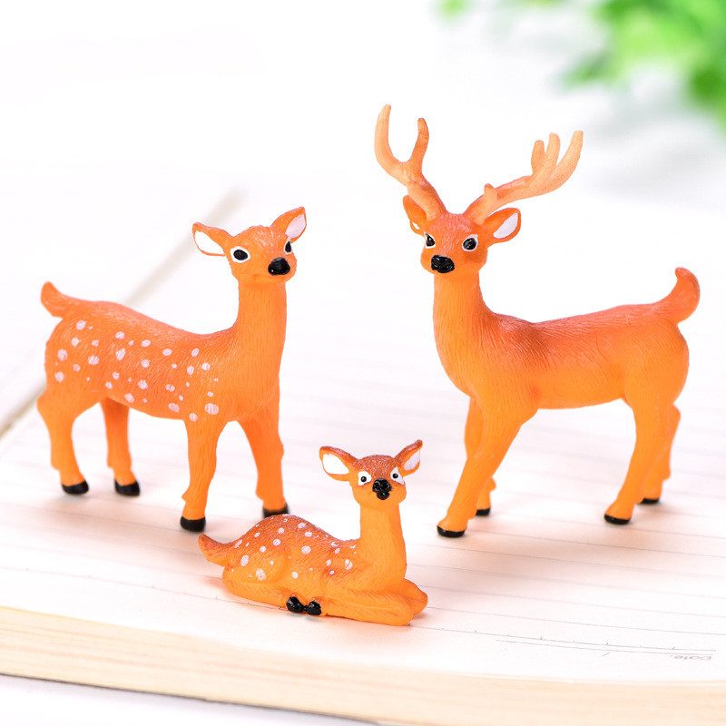 Lovely Pvc Sika Deer Model Kids Toys Miniture Fairy Garden Accessories Supplies Pot Bonsai Animals Micro Landscape Miniature Garden Terrariums Fairy Garden Animals Figurine Kits Items Decoration Table Ornaments